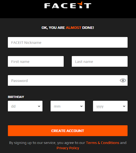 FACEIT Registration