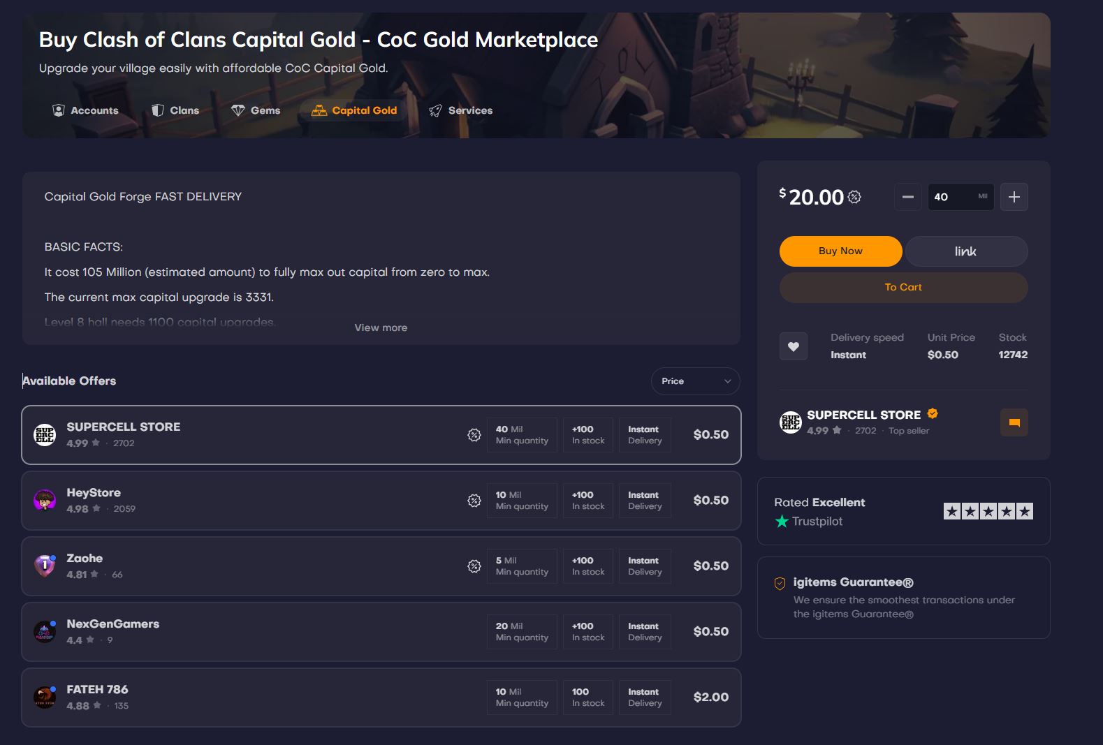 CoC Capital Gold - igitems